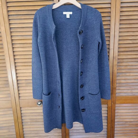 Banana Republic Womens Chunky Cardigan Merino Wool Knit Sweater Longline Size XS - Picture 3 of 12